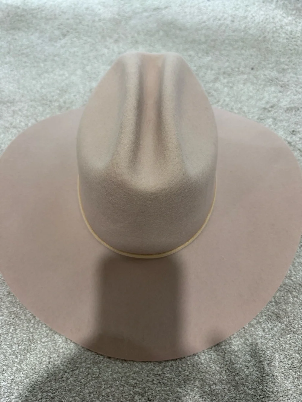 Wide Brim Felt Fedora Hat - Taupe